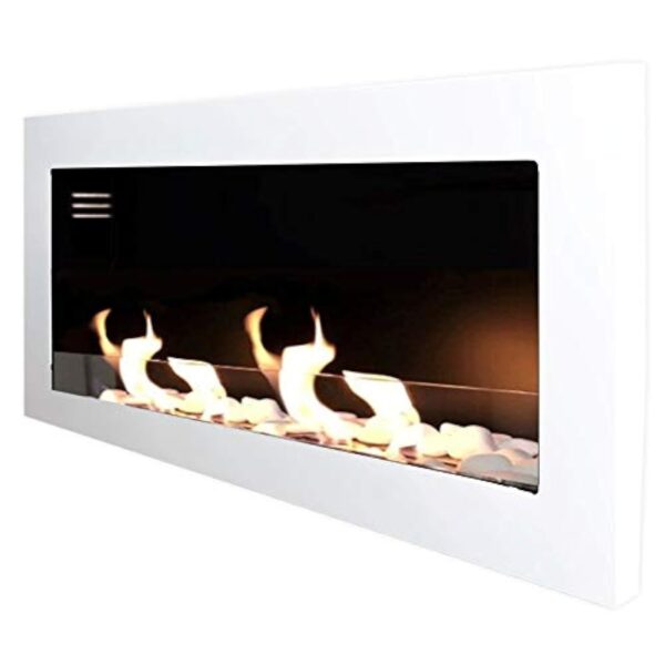 Kaminbau Mierzwa Cheminée au gel cheminée au bioéthanol cheminée murale modèle TCP incl. lot de boîtes de brûleur en verre de sécurité et extincteur de flamme en acier inoxydable