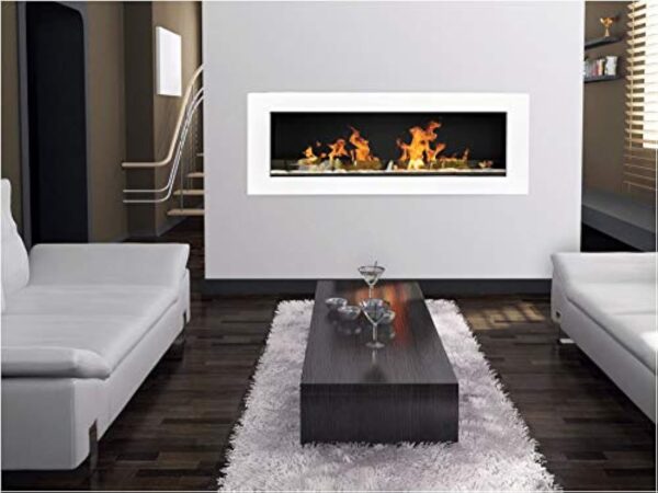 Kaminbau Mierzwa Cheminée au gel cheminée au bioéthanol cheminée murale modèle TCP incl. lot de boîtes de brûleur en verre de sécurité et extincteur de flamme en acier inoxydable – Image 4