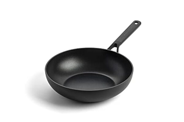 KitchenAid Classic Forged Aluminium Wok antiadhésif 3 couches de fabrication allemande, 28 cm/3,6 litres, pour induction et four, noir. – Image 2