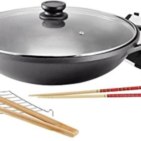 Kopf 124184 Wok Mai-Lu, fonte d’aluminium, Ø 36 cm, avec couvercle en verre et accessoires