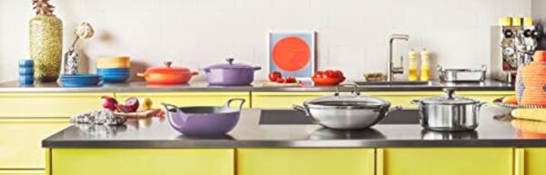 Le Creuset Wok Anti-adhérent avec Couvercle en verre Le Creuset 30 cm, Inox 3-ply Intégral,Capacité 4,3 L, Argenté,96201130001000 – Image 4