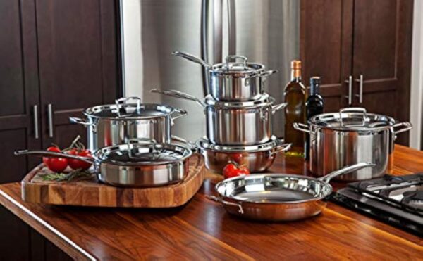 Le Creuset Wok Anti-adhérent avec Couvercle en verre Le Creuset 30 cm, Inox 3-ply Intégral,Capacité 4,3 L, Argenté,96201130001000 – Image 6