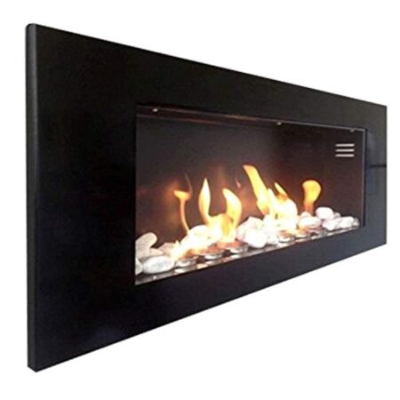 Lila24.com Cheminée murale Bio à l’éthanol - Modèle XXL plus - Noir