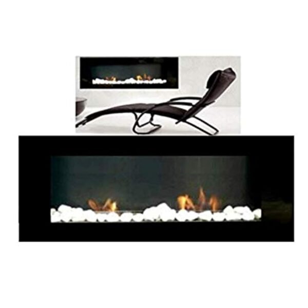 Lila24.com Cheminée murale Bio à l’éthanol - Modèle XXL plus - Noir – Image 3