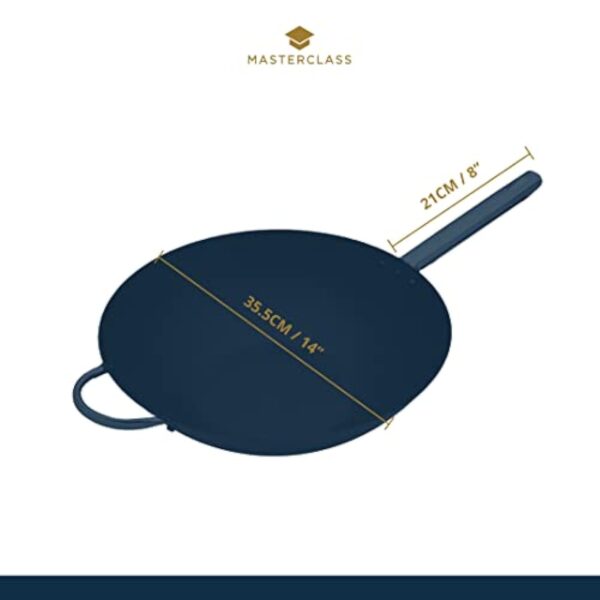 MasterClass Wok Carbon, Antiadhésif, Acier Au Carbone, Poêle Wok De 8 Litres, 35,5 cm (14''), Noir – Image 4