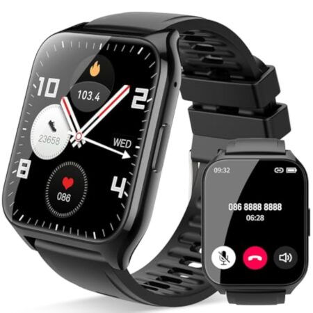 Montre Connectée Femme Homme avec Appel Bluetooth, 1.85" HD Smartwatch Etanche IP68 Montre Sport 112 Modes Sportifs,Podometre Cardiofrequencemetre Sommeil,Montre Intelligente Bracelet pour Android iOS