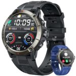 Montre Connectée Homme Repondre Appel: Smartwatch Sport 1,54'' Ecran Tactile Bracelet Connectee Étanche IP68 avec 114 Sportifs Cardiaque Fréquence Sommeil SPO2 Fitness Tracker pour Android iOS(Ronde)