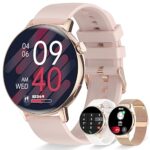 Montre Connectée Femme Appels/Notification Intelligente 1.32" Smartwatch Fréquence Cardiaque Sommeil Oxymètre 3 Bracelets Étanche Trackers d'activité Podomètre Calories Montre Sport pour iOS Android