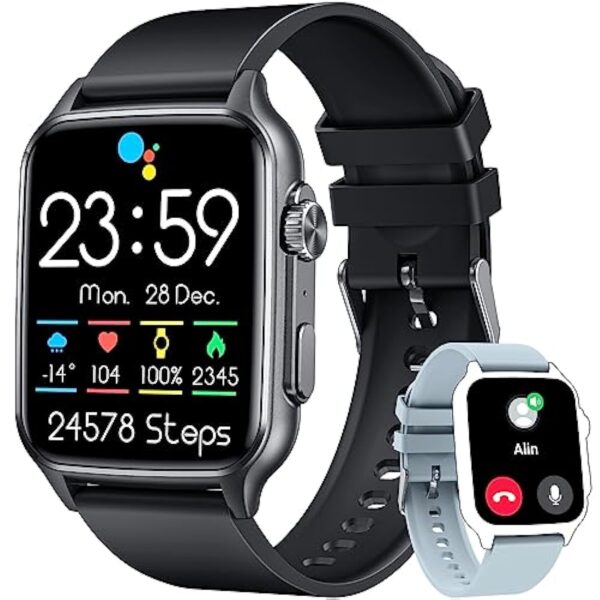 Montre Connectée Homme Repondre Appel - Smartwatch Sport 2,0 Pouces Étanche Écran Tactile Bracelet Connectee avec Moniteur de Sommeil Fréquence Cardiaque Podomètre Fitness Tracker pour Android iOS