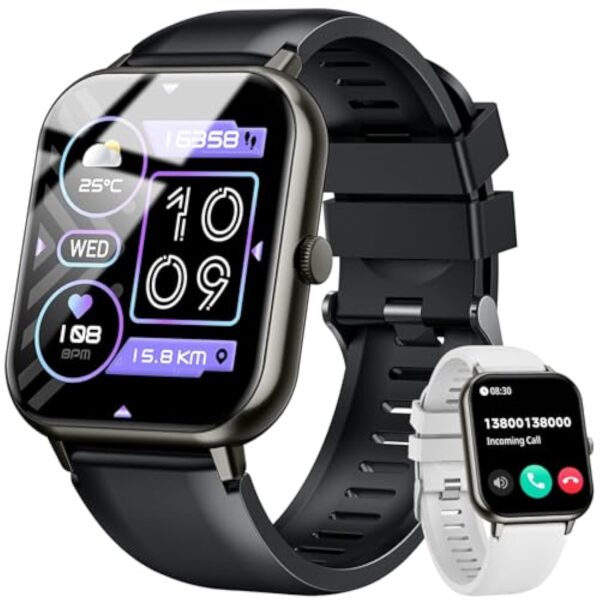 Montre Connectée pour Femme Homme Smartwatch: 1,83" Montre Intelligente avec Fréquence Cardiaque Sommeil Oxymètre Pression Artérielle 100+ Sport Mode IP67 étanche Tracker d'activité pour Android iOS