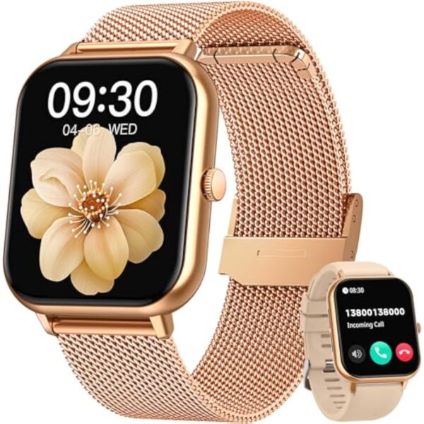 Montre Connectée Femme Fitness Smartwatch: 1.83" Full écran Watch avec Appel Bluetooth 100+ Sport Mod Moniteur de Fréquence Cardiaque Podometre Lecteur de Musique Montre Intelligent compatible Android