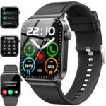 Montre Connectée Homme Femme avec Appel Bluetooth, 1.85" Smartwatch avec Podometre/Cardiofrequencemetre/Sommeil, Smart watch avec 100+Modes Sportifs, Etanche IP68, Montre Intélligente pour Android iOS