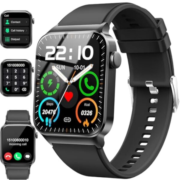 Montre Connectée Homme Femme avec Appel Bluetooth, 1.85" Smartwatch avec Podometre/Cardiofrequencemetre/Sommeil, Smart watch avec 100+Modes Sportifs, Etanche IP68, Montre Intélligente pour Android iOS