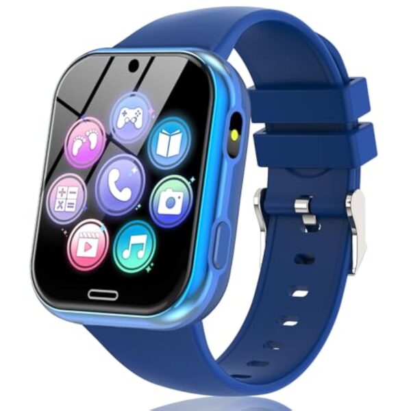Montre Connectée Enfant 19 Jeux - Smartwatch Téléphone pour Fille Garçon avec Appel SOS, Jeux, Montre Intelligente pour Enfants de 3-12 Ans Cadeau avec Musique, Appareil Photo, Lampe Poche (Bleu) – Image 2