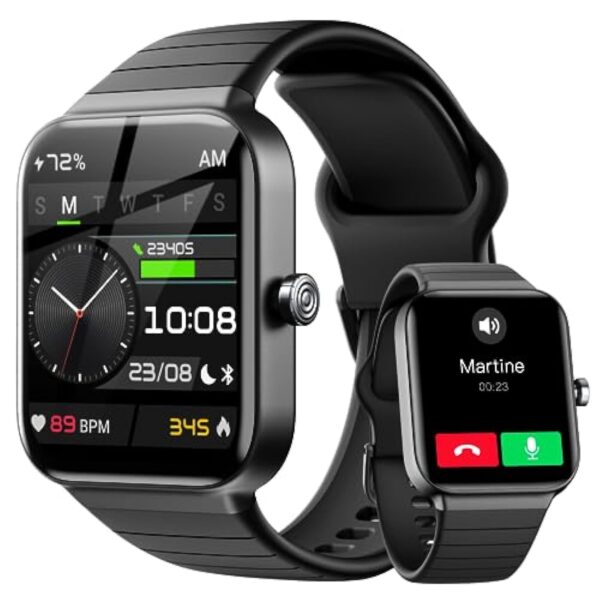 Montre Connectée Homme Femme avec Alexa Intégrée & Appel Bluetooth - 1,8" Smartwatch Montre de Sport Podometre avec 100+ Sports avec Etanche IP68, Moniteur Sommeil, Bracelet Fitness pour Android iOS – Image 2