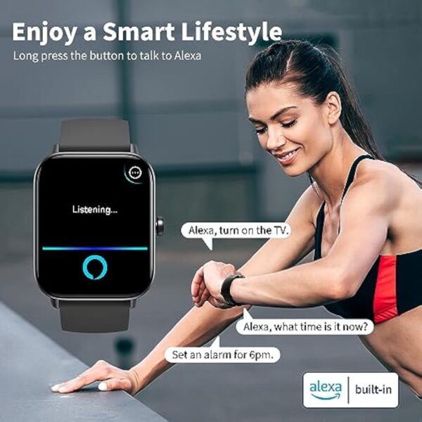 Montre Connectée, 1.95" Smartwatch Sport avec Appel Bluetooth pour Homme Femme, Bracelet Intelligent Étanche IP68 avec Alex, Cardiofrequencemetre, Moniteur Sommeil, Smart Watch Digital for IOS/Android – Image 3
