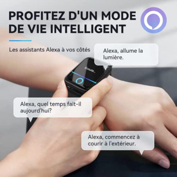 Montre Connectée (Émettre et Répondre Appels), 1,8" Smartwatch avec Alexa Intégré, Montre Intelligente Femme/Homme avec Fréquence Cardiaque/Sommeil/SpO2, Tracker avec 100+ Modes Sportifs, Étanche IP68 – Image 5