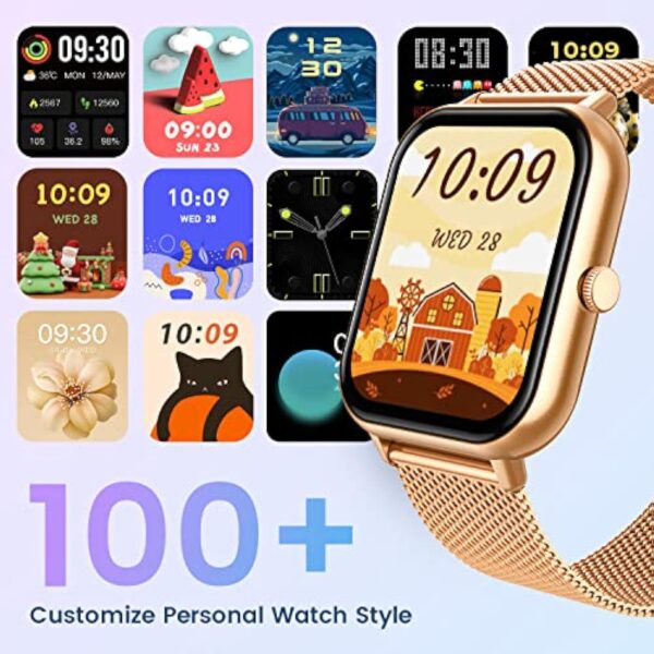 Montre Connectée Femme Fitness Smartwatch: 1.83" Full écran Watch avec Appel Bluetooth 100+ Sport Mod Moniteur de Fréquence Cardiaque Podometre Lecteur de Musique Montre Intelligent compatible Android – Image 6