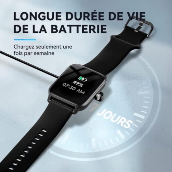 Montre Connectée (Émettre et Répondre Appels), 1,8" Smartwatch avec Alexa Intégré, Montre Intelligente Femme/Homme avec Fréquence Cardiaque/Sommeil/SpO2, Tracker avec 100+ Modes Sportifs, Étanche IP68 – Image 7