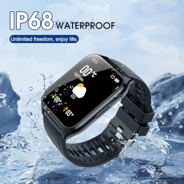 Montre Connectée Femme Homme avec Appel Bluetooth, 1.85" HD Smartwatch Etanche IP68 Montre Sport 112 Modes Sportifs,Podometre Cardiofrequencemetre Sommeil,Montre Intelligente Bracelet pour Android iOS – Image 7