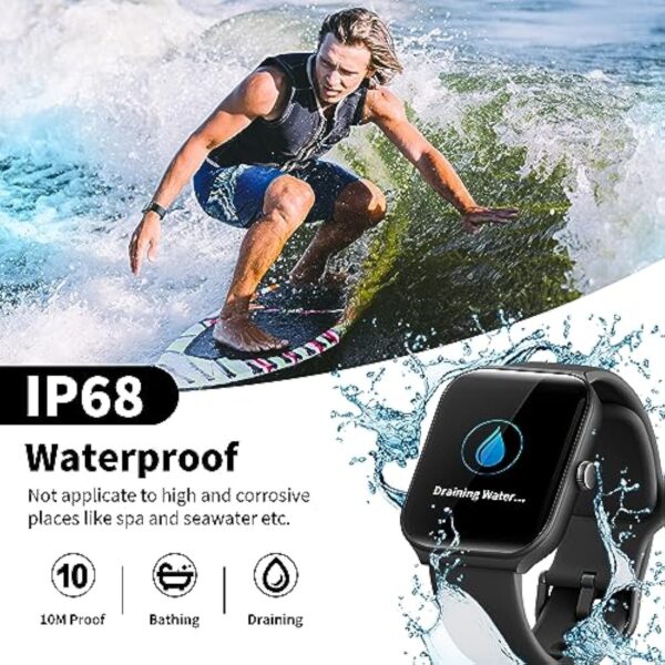 Montre Connectée, 1.95" Smartwatch Sport avec Appel Bluetooth pour Homme Femme, Bracelet Intelligent Étanche IP68 avec Alex, Cardiofrequencemetre, Moniteur Sommeil, Smart Watch Digital for IOS/Android – Image 7