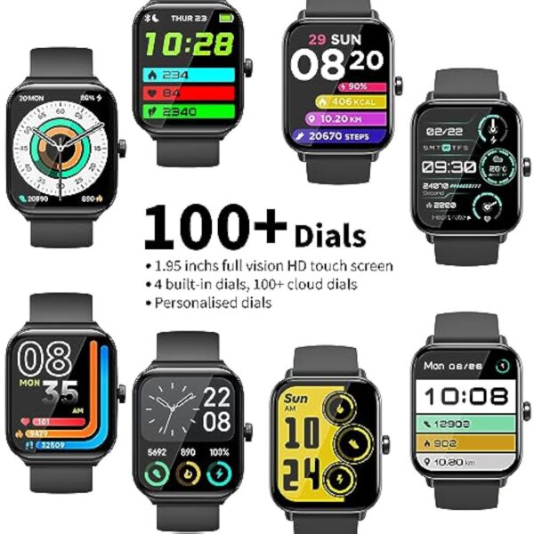 Montre Connectée, 1.95" Smartwatch Sport avec Appel Bluetooth pour Homme Femme, Bracelet Intelligent Étanche IP68 avec Alex, Cardiofrequencemetre, Moniteur Sommeil, Smart Watch Digital for IOS/Android – Image 8