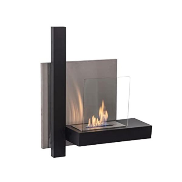 NORBE, Cheminée Bioéthanol GRAM, Biocheminée murale, Cheminée Noir et Gris, Dimensions 72 x 22 x 63h cm, Puissance: 3,68 kw/h – Image 2