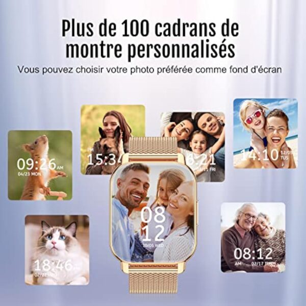 Narcid Montre Connectée Femme Homme 1.85" HD avec Appel Bluetooth,Smartwatch 112 Modes Sportifs avec Etanche IP68,Podometre de Sommeil/Fréquence Cardiaque SpO2 pour Android iOS – Image 7