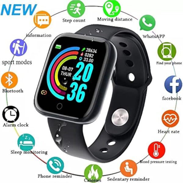 Over The Clound Montre Connectée Femme Homme, Appels Bluetooth Assistant Vocal Message - Étanche Écran Tactile Moniteur de Sommeil Fréquence Cardiaque Podomètre Fitness Tracker pour Android iOS – Image 3
