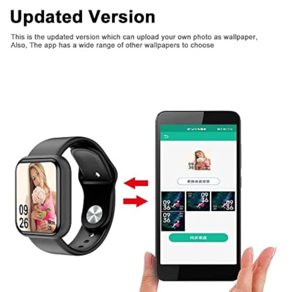 Over The Clound Montre Connectée Femme Homme, Appels Bluetooth Assistant Vocal Message - Étanche Écran Tactile Moniteur de Sommeil Fréquence Cardiaque Podomètre Fitness Tracker pour Android iOS – Image 4
