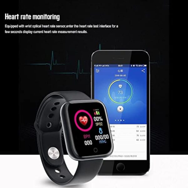 Over The Clound Montre Connectée Femme Homme, Appels Bluetooth Assistant Vocal Message - Étanche Écran Tactile Moniteur de Sommeil Fréquence Cardiaque Podomètre Fitness Tracker pour Android iOS – Image 5