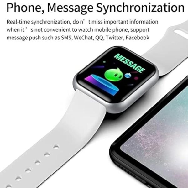 Over The Clound Montre Connectée Femme Homme, Appels Bluetooth Assistant Vocal Message - Étanche Écran Tactile Moniteur de Sommeil Fréquence Cardiaque Podomètre Fitness Tracker pour Android iOS – Image 8