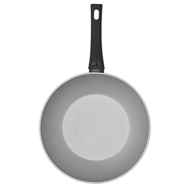 Progress BW10832EU7 Wok Sautuese Poêle Antiadhésive 28cm, Tous Feux Dont Induction, L’indicateur de poignée devient rouge lorsque la température optimale est atteinte, Thermo Handle, Gris/Bleu Foncé – Image 9