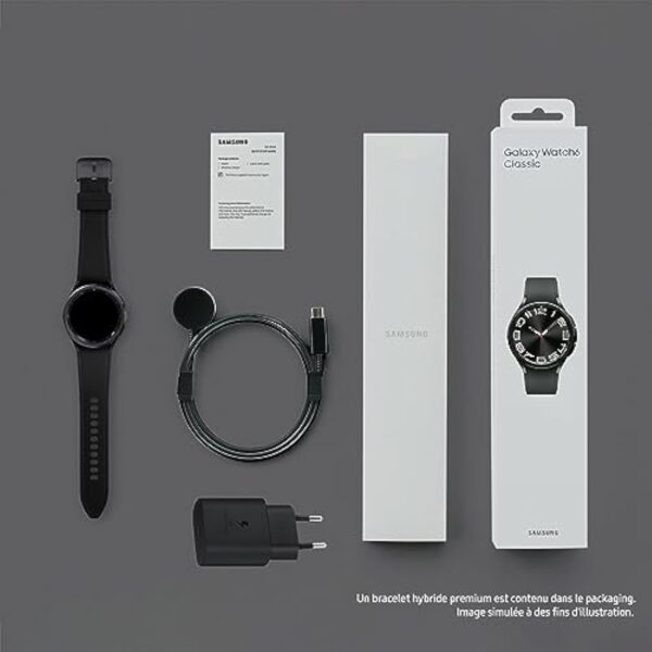 Samsung Galaxy Watch6 Classic Montre Connectée avec Chargeur, Suivi de Santé, Suivi Sportif,  Charge rapide, Bluetooth, 43mm, Noir, Exclusivité Amazon Version FR – Image 7