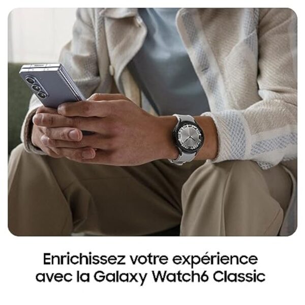 Samsung Galaxy Watch6 Classic Montre Connectée avec Chargeur, Suivi de Santé, Suivi Sportif,  Charge rapide, Bluetooth, 43mm, Noir, Exclusivité Amazon Version FR – Image 8