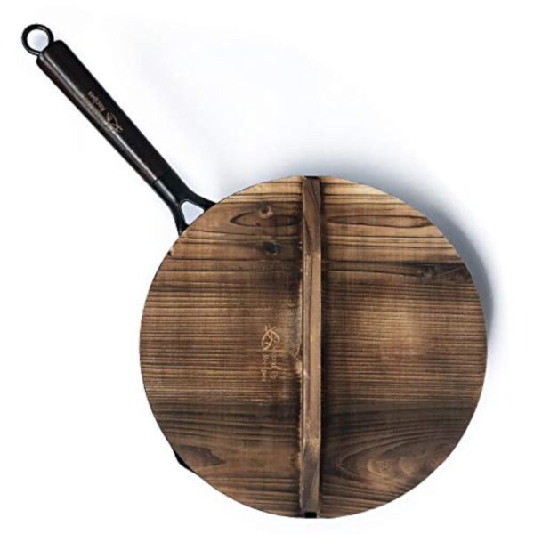 Souped Up Recipes Wok en acier au carbone pour cuisinières électriques, à induction et à gaz (couvercle, spatule et guide d'utilisation vidéo (français non garanti) inclus) – Image 3