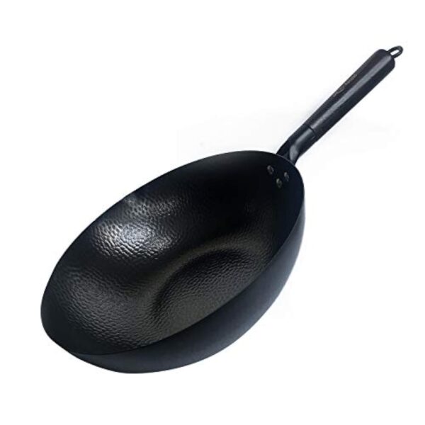 Souped Up Recipes Wok en acier au carbone pour cuisinières électriques, à induction et à gaz (couvercle, spatule et guide d'utilisation vidéo (français non garanti) inclus) – Image 8