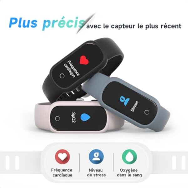 TOOBUR Montre Connectée Femme Homme, Bracelet Connecté avec 14 Sports, Podomètre, Cardiofrequencemètre, Surveillance du Sommeil, Étanche IP68, Calories, Smartwatch Compatible avec iOS et Android – Image 3
