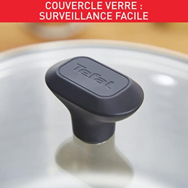 Tefal Poêle wok 28 cm, 6 à 8 personnes, Induction, Revêtement antiadhésif, Acier inoxydable, Indicateur de température Thermo-Spot, Comfort Max G7261944 – Image 7