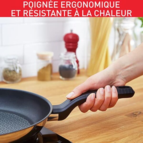 Tefal Poêle wok 28 cm, 6 à 8 personnes, Induction, Revêtement antiadhésif, Acier inoxydable, Indicateur de température Thermo-Spot, Comfort Max G7261944 – Image 9