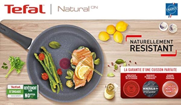 Tefal Tefal Natural On Poêle Wok 28 cm, Aluminium, Gris Lavinia, Wok – Image 3