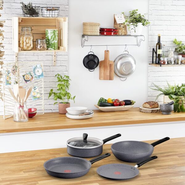 Tefal Tefal Natural On Poêle Wok 28 cm, Aluminium, Gris Lavinia, Wok – Image 8