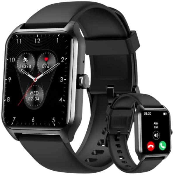 Tensky Montre Connectée Homme Femme avec Appel Bluetooth,1.83" HD Fitness Smartwatch Moniteur de SpO2/Fréquence Cardiaque/Sommeil, 100 Sports, Etanche IP68 Podometre Montre Connectee pour Android iOS – Image 2