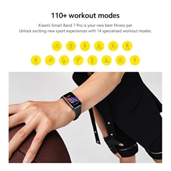 Xiaomi Smart Band 7 Pro, Montre Intelligente Hommes avec Écran AMOLED de 1,64", Smartwatch avec GPS et Cardiofréquencemètre pour Femmes, 110 Modes de Sport,Montre Connectée Étanche 5 ATM, Noir – Image 7