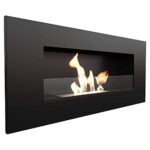 kratki DELTA2 - Bio-cheminée - pour la Maison, Le Salon ou la Chambre à Coucher et Les Styles - Noire - avec vitrage