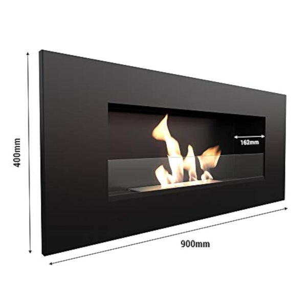 kratki DELTA2 - Bio-cheminée - pour la Maison, Le Salon ou la Chambre à Coucher et Les Styles - Noire - avec vitrage – Image 3