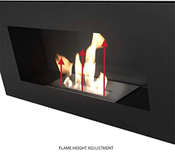 kratki DELTA2 - Bio-cheminée - pour la Maison, Le Salon ou la Chambre à Coucher et Les Styles - Noire - avec vitrage – Image 5