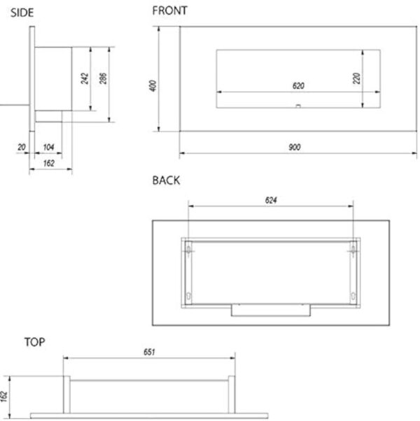 kratki DELTA2 - Bio-cheminée - pour la Maison, Le Salon ou la Chambre à Coucher et Les Styles - Noire - avec vitrage – Image 8