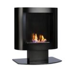 oneConcept Phantasma Tower - Chemine à l'éthanol, Murale ou sur Pied, Solide Platine de Sol, Longue durée de Combustion, Jusqu'à 4 Heures de feu, INOX, sans suie ni fumée, Noir