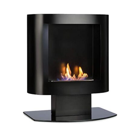 oneConcept Phantasma Tower - Chemine à l'éthanol, Murale ou sur Pied, Solide Platine de Sol, Longue durée de Combustion, Jusqu'à 4 Heures de feu, INOX, sans suie ni fumée, Noir